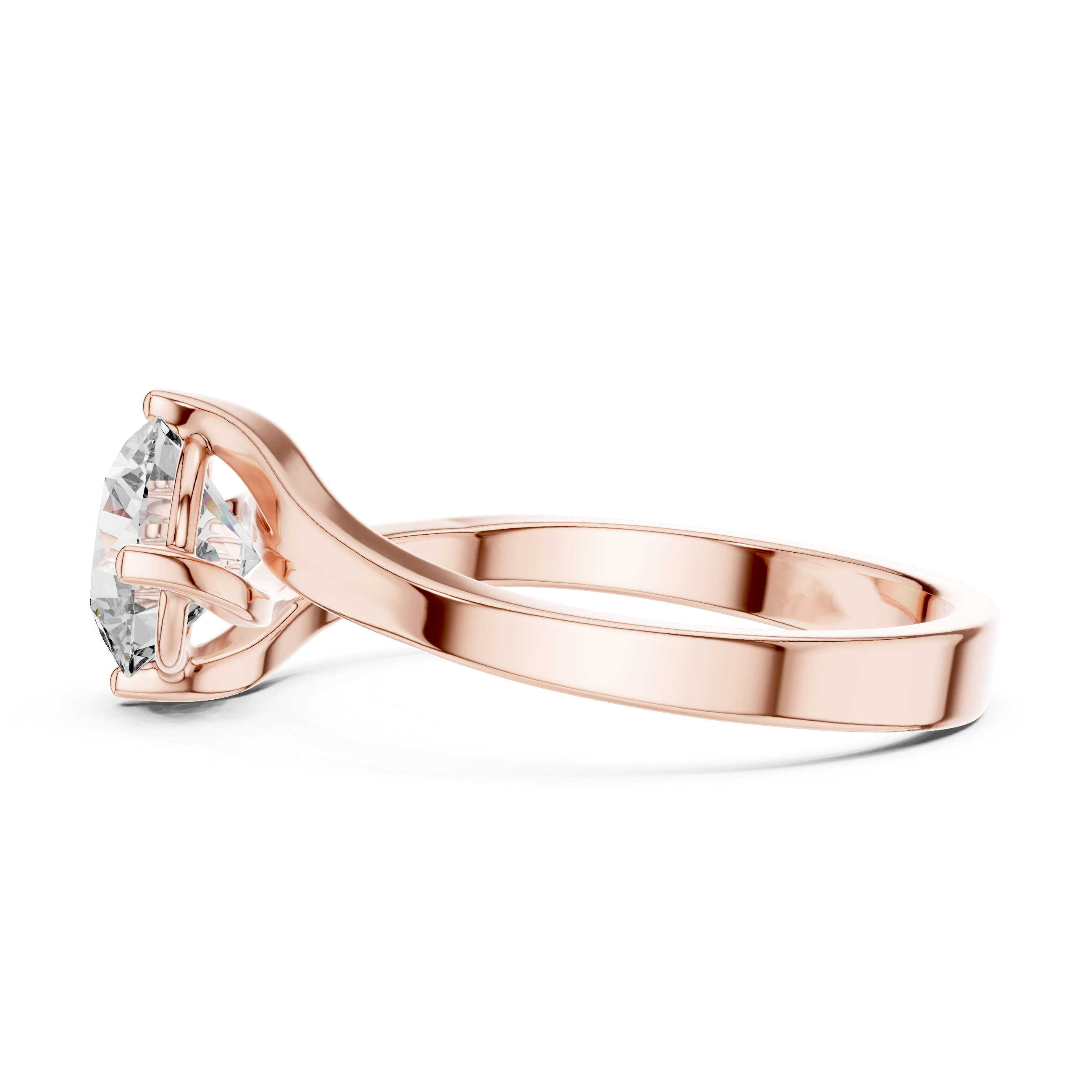 Twist of Elegance 1-CT Diamond Solitaire Ring In 14-KT White Gold
